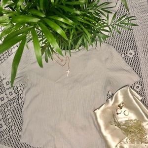 White cotton short sleeve shirt